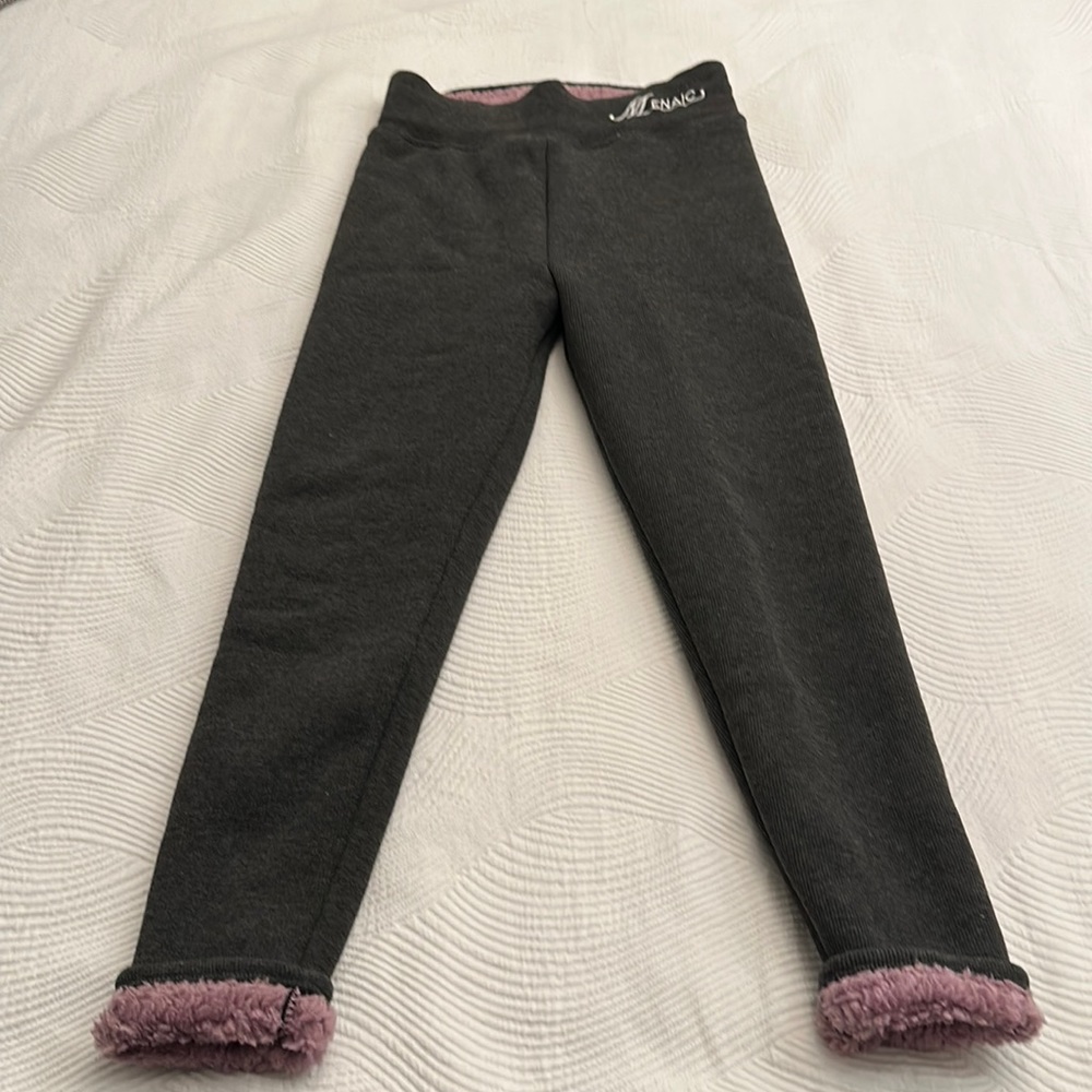 Fleece leggings in grey (pink inside) by MENAIC size XL